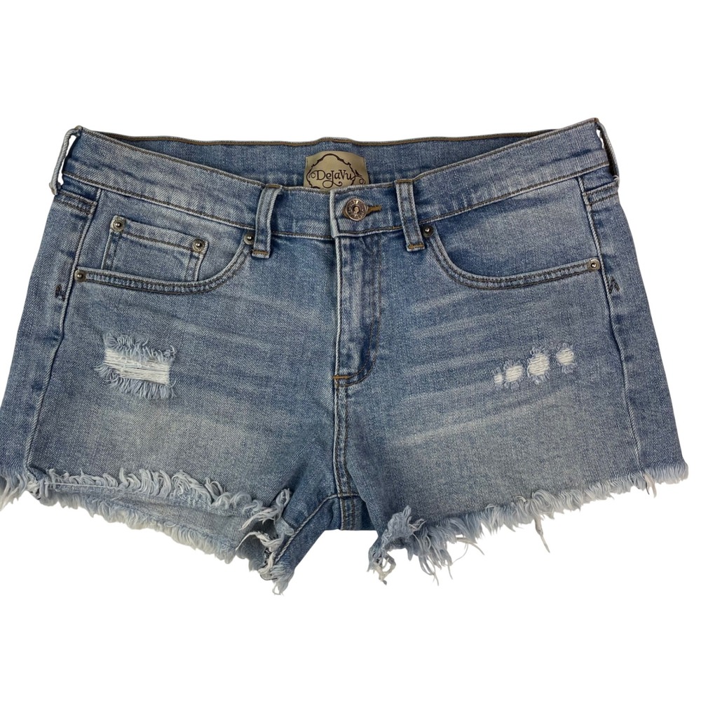 Dejavu Women Medium Wash Distressed Cut Off Denim Jean Shorts JH639 Size M